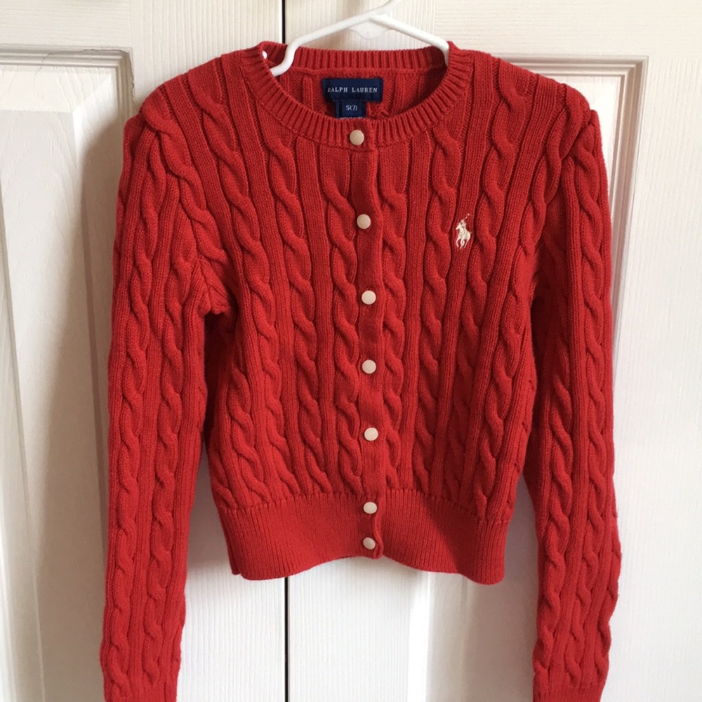 Ralph Lauren red cardigan